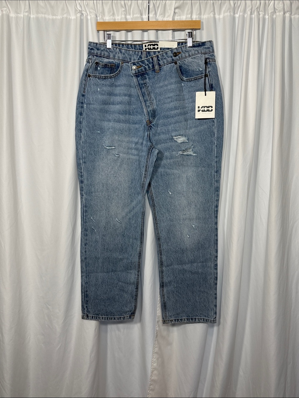 PAIGE Light Blue Straight-Leg Women's Jeans with Distressing
